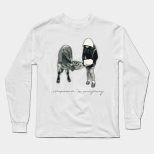 Compassion is Everything | Black and White Photograph | A Day at the Sanctuary Long Sleeve T-Shirt